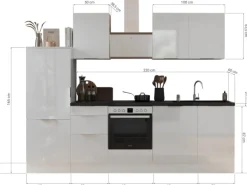 Respekta Selection Küchenzeile Elisabeth RS280WGH 280 cm Grau-Weiß