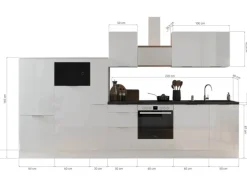 Respekta Selection Küchenzeile Elisabeth RS370AGH 370 cm Grau-Artisan Eiche Nb.