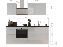 Respekta Selection Küchenzeile Elisabeth RS220WWH 220 cm Weiß