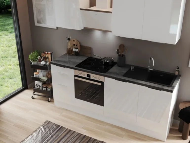 Respekta Selection Küchenzeile Elisabeth RS220WWH 220 cm Weiß