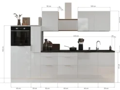 Respekta Selection Küchenzeile Elisabeth RS310HGGH 310 cm Grau