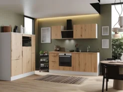 Respekta Selection Küchenzeile Elisabeth RS370WAH 370 cm Artisan Eiche Nb.-Weiß