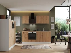 Respekta Selection Küchenzeile Elisabeth RS370WAH 370 cm Artisan Eiche Nb.-Weiß