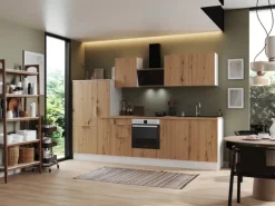 Respekta Selection Küchenzeile Elisabeth RS310WAH 310 cm Artisan Eiche Nb.-Weiß