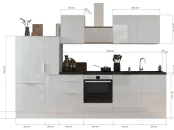 Respekta Selection Küchenzeile Elisabeth RS310WAH 310 cm Artisan Eiche Nb.-Weiß