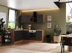 Respekta Selection Winkelküche Elisabeth RSL220AGH 220 cm Grau-Artisan Eiche Nb.