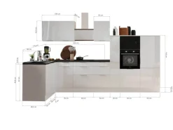 Respekta Selection Winkelküche Elisabeth RSL370HGGH 370 cm Grau