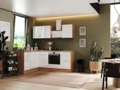 Respekta Selection Winkelküche Elisabeth RSL220AWH 220 cm Weiß-Artisan Eiche Nb.