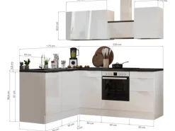 Respekta Selection Winkelküche Elisabeth RSL220AWH 220 cm Weiß-Artisan Eiche Nb.