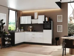 Respekta Selection Winkelküche Elisabeth RSL280HGWH 280 cm Weiß-Grau