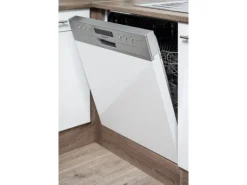 Respekta Winkelküche 310 cm Weiß Seidenglanz-Eiche York Nachbildung