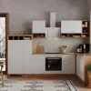 Respekta Winkelküche BEKBL310EWC 310 x 172 cm Weiß-Wildeiche Nachbildung