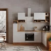 Respekta Winkelküche BEKBL250EWC 250 x 172 cm Weiß-Wildeiche Nachbildung