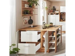 Respekta Winkelküche Hilde 310 x 172 cm mit Kücheninsel Weiß