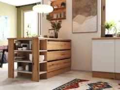 Respekta Winkelküche Hilde 280 x 172 cm mit Kücheninsel Weiß