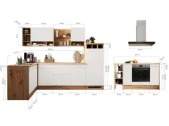 Respekta Winkelküche Hilde 280 x 172 cm mit Kücheninsel Weiß