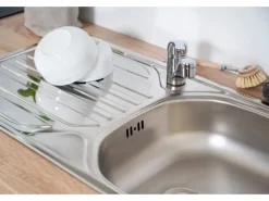 Respekta Winkelküche KBL310ESWS 310 cm Weiß-Eiche Sonoma Sägerau Nachbildung