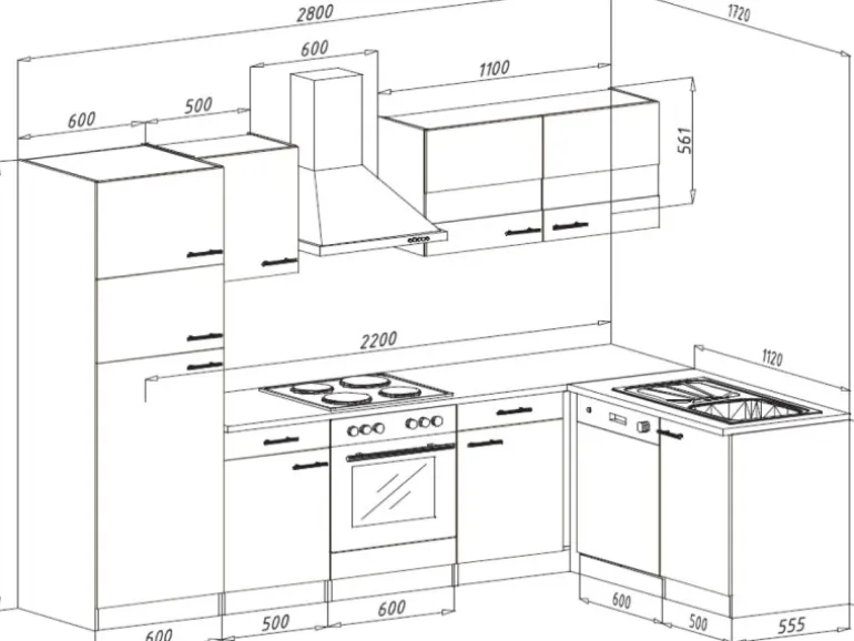 Respekta Winkelküche KBL280ESGSC 280 cm Grau-Eiche Sonoma Sägerau Nachbildung
