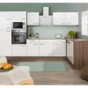 Respekta Winkelküche KBL340EYWMISGKE 340 cm Weiß Eiche York Nachbildung