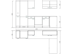 Respekta Winkelküche KBL310WGCGKEG 310 x 172 cm Grau-Weiß-Butcher Nussbaum