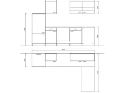 Respekta Winkelküche KBL280WGCG 280 x 172 cm Grau-Weiß-Butcher Nussbaum