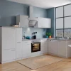 Respekta Winkelküche KBL310WWBSCG 310 x 172 cm Weiß-Beton Optik