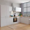 Respekta Winkelküche KBL310WWCGKEG 310 x 172 cm Weiß-Butcher Nussbaum