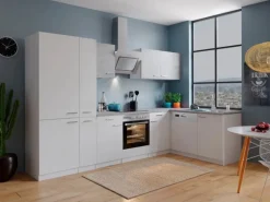 Respekta Winkelküche KBL310WWBSCGKEG 310 x 172 cm Weiß-Beton Optik