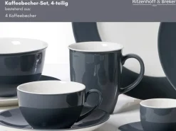Ritzenhoff & Breker Doppio Kaffeebecher 320 ml 4er Set Anthrazit