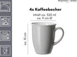 Ritzenhoff & Breker Doppio Kaffeebecher 320 ml 4er Set Gelb