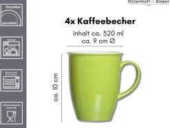 Ritzenhoff & Breker Doppio Kaffeebecher 320 ml 4er Set Grün