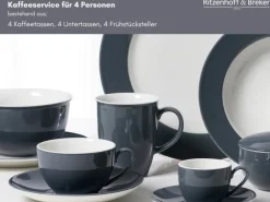Ritzenhoff & Breker Doppio Kaffeeservice 12-teilig Anthrazit