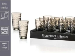 Ritzenhoff & Breker Favo Longdrinkgläser 400 ml 12er Set braun