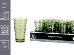 Ritzenhoff & Breker Favo Longdrinkgläser 400 ml 6er Set oliv