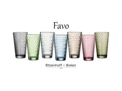 Ritzenhoff & Breker Favo Longdrinkgläser 400 ml 12er Set grau