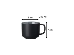 Ritzenhoff & Breker Jasper Kaffeetasse mit Untertasse 240 ml 4er Set Schwarz