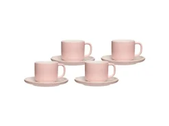 Ritzenhoff & Breker Jasper Kaffeetasse mit Untertasse 240 ml 4er Set Rosa