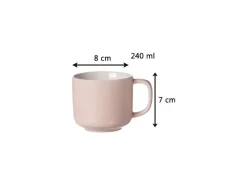 Ritzenhoff & Breker Jasper Kaffeetasse mit Untertasse 240 ml 4er Set Rosa