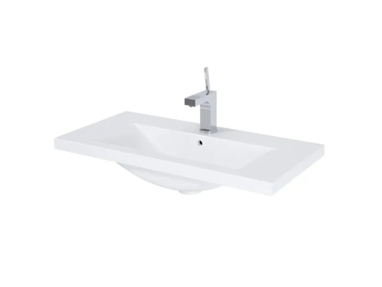 Roca Standard-Waschbecken Cheese 80 cm Eckig Weißglanz