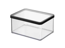 Rotho Dose Loft Premium Breit 2,25 l Transparent-Schwarz