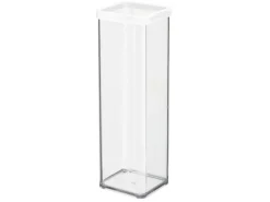 Rotho Dose Loft Premium Quadratisch 2 l Weiß-Transparent