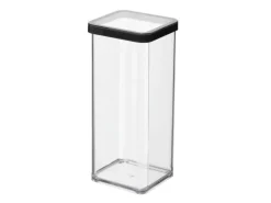 Rotho Dose Loft Premium Quadratisch 1,5 l Transparent-Schwarz