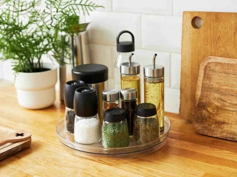 Rotho Drehteller Küchenorganizer Loft 3,2 cm Hoch Transparent