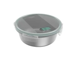 Rotho Frischhaltedose Nala Edelstahl Rund 1,4 l Mistletoe Green