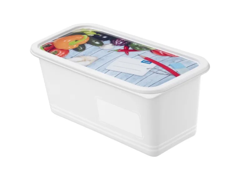 Rotho Gefrierdosen-Set Domino Gemüse 1,5 l Weiß 3-teilig