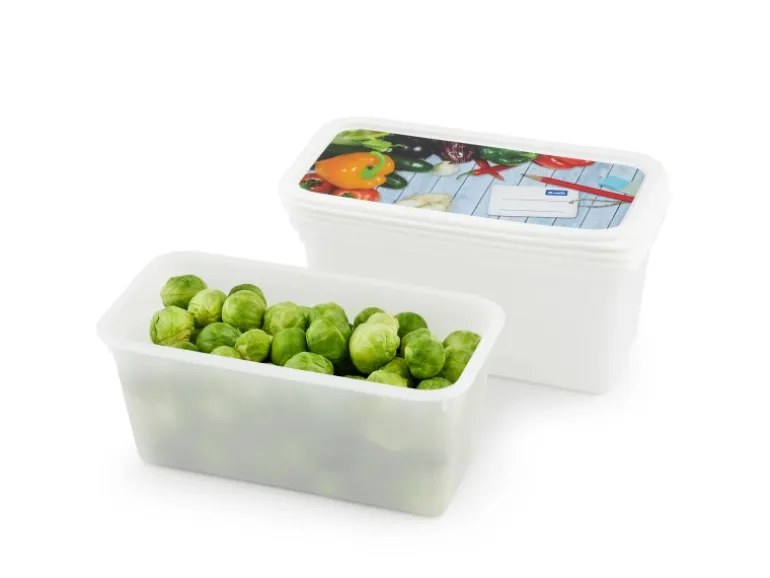 Rotho Gefrierdosen-Set Domino Gemüse 1,5 l Weiß 3-teilig