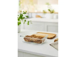 Rotho Kühlschrankdose Nala mit Bamubsdeckel Glas 1,1 l