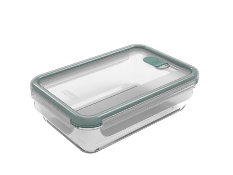 Rotho Kühlschrankdose Nala mit Kunststoffdeckel Glas 1,1 l Mistletoe Green