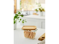Rotho Kühlschrankdose Nala mit Bambusdeckel Glas 0,75 l