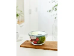 Rotho Kühlschrankdose Nala mit Kunststoffdeckel Glas Rund 2 l Mistletoe Green